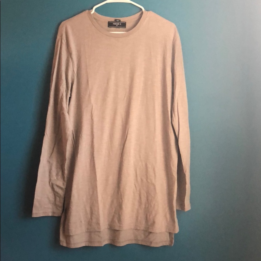 Forever 21 long sleeve tan shirt